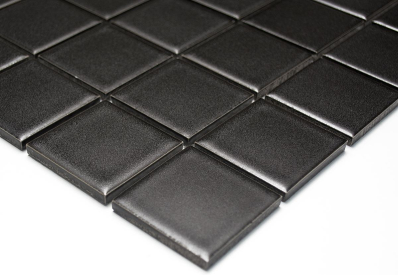 Mosaïque Carreau céramique noir mat Miroir de fond de cuisine MOS16-0311_f