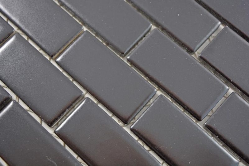 Mosaïque composite plaquette céramique Brick noir mat mur de douche salle de bain cuisine MOS24-04BM