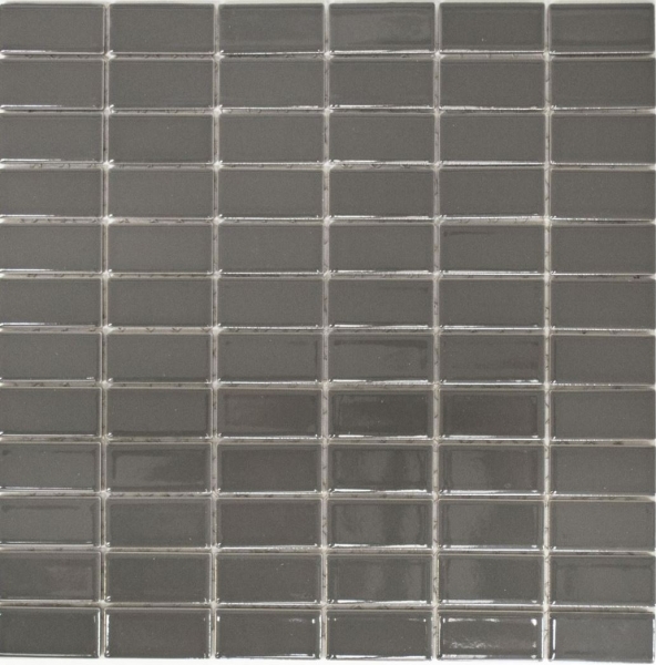 Motif main Carreau de mosaïque Céramique gris métal baguettes métal brillant MOS24B-0204_m