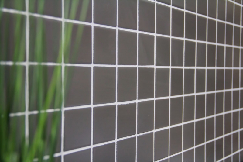 Céramique Mosaïque Carreau gris métal mat Dos de cuisine MOS16B-0211