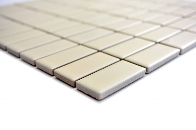 Motif main Mosaïque Céramique baguettes beige mat Carrelage WC Carrelage salle de bain MOS24D-1911_m