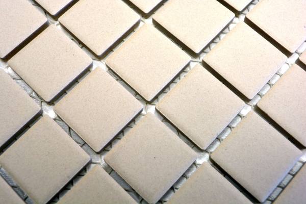 Échantillon manuel de mosaïque Carreau de sol en céramique beige clair non émaillé pour bac de douche MOS18B-1211-R10_m