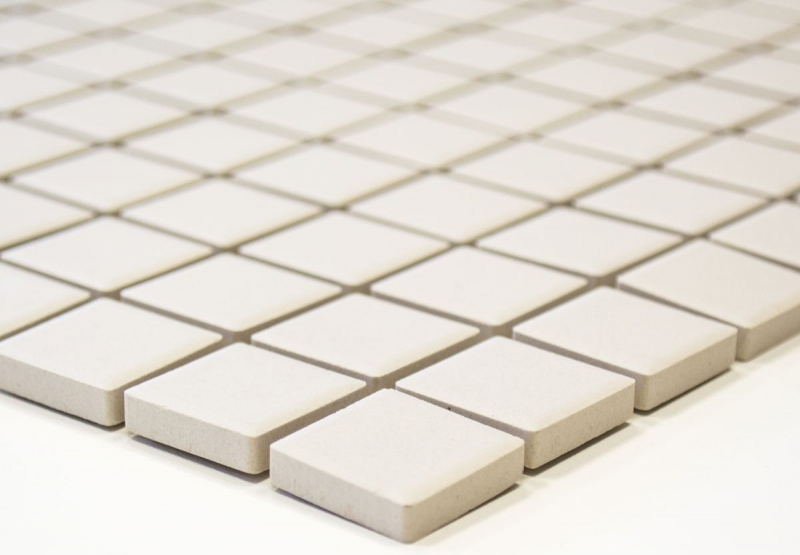 Échantillon manuel de mosaïque Carreau de sol en céramique beige clair non émaillé pour bac de douche MOS18B-1211-R10_m