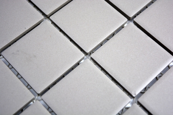 Motif main Mosaïque Carreau céramique gris clair non émaillé Dos de cuisine Protection anti-projections MOS14-1202_m