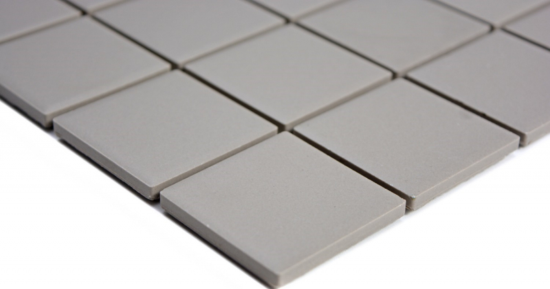 Motif main Mosaïque Carreau céramique gris clair non émaillé Dos de cuisine Protection anti-projections MOS14-1202_m