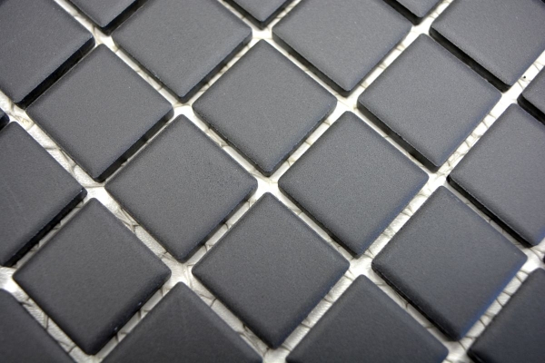 Mosaïque Carreau céramique noir non émaillé Bac de douche Carreau de sol MOS18B-0311-R10_f