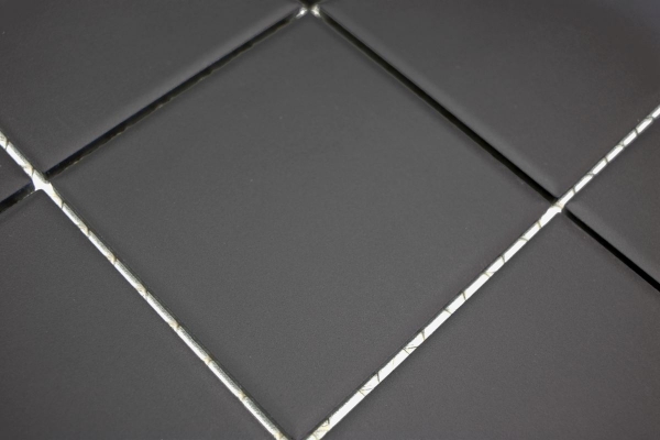 Motif main Mosaïque Carreau céramique noir non émaillé Dos de cuisine Protection anti-projections MOS14-CU922_m