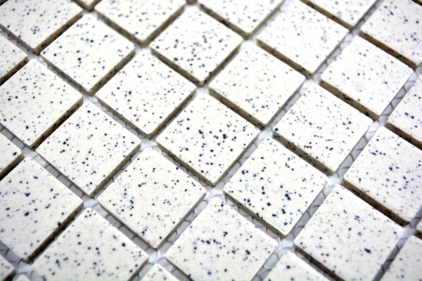 Motif manuel Carreau de mosaïque Céramique blanc crème moucheté non émaillé Carreau de douche Carreau de sol MOS18-0103-R10_m