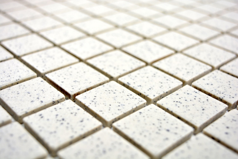 Motif manuel Carreau de mosaïque Céramique blanc crème moucheté non émaillé Carreau de douche Carreau de sol MOS18-0103-R10_m