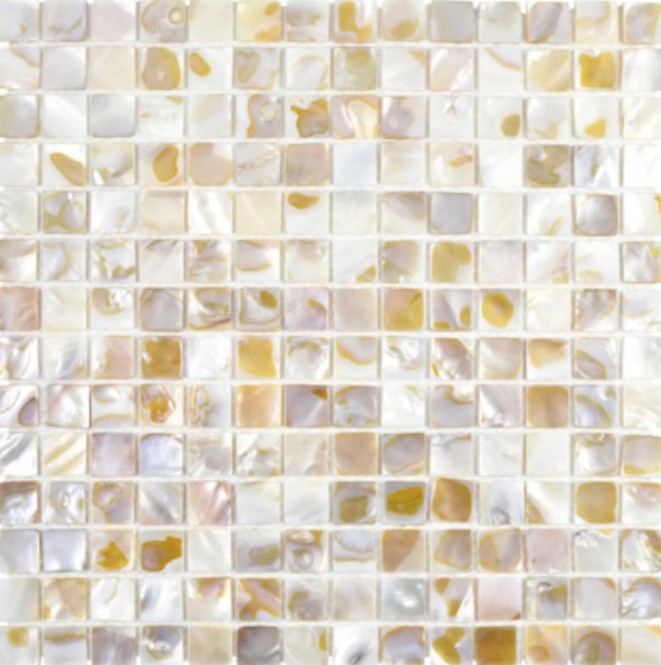 Mosaïque de nacre Mosaïque de coquillages blanc beige clair Paroi de douche MOS150-SM203