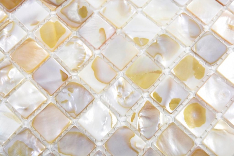 Mosaïque de nacre Mosaïque de coquillages blanc beige clair Paroi de douche MOS150-SM203