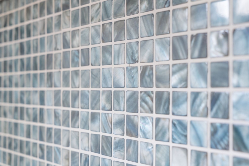 Motif main Mosaïque Coquillage gris bleu Carrelage mural Salle de bain MOS150-SM2582_m