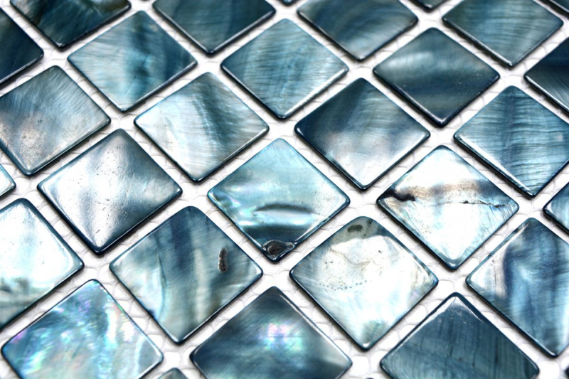 Motif main Mosaïque Coquillage gris bleu Carrelage mural Salle de bain MOS150-SM2582_m