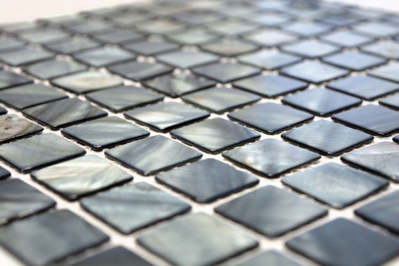 Motif main Mosaïque Coquillage gris bleu Carrelage mural Salle de bain MOS150-SM2582_m