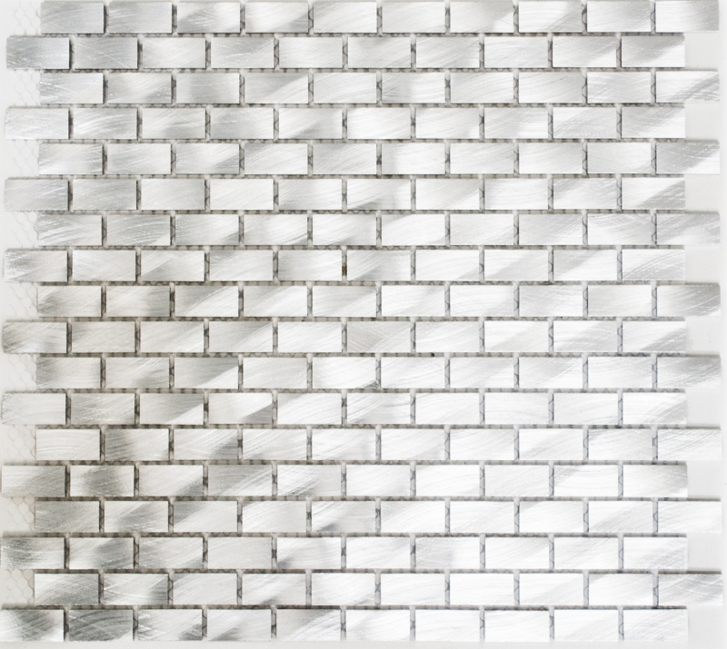 Mosaïque Carreau aluminium argent Brick Carreau de cuisine MOS48-0204