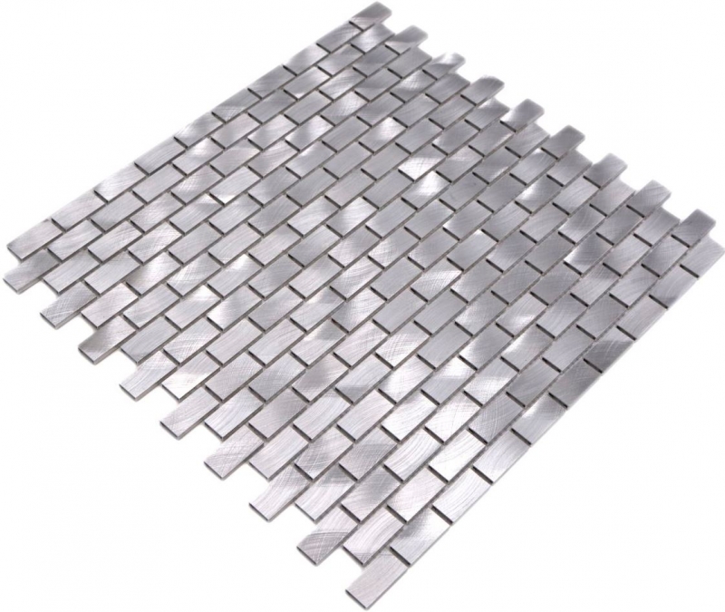 Mosaïque Carreau aluminium argent Brick Carreau de cuisine MOS48-0204