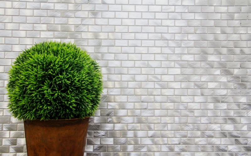 Mosaïque Carreau aluminium argent Brick Carreau de cuisine MOS48-0204