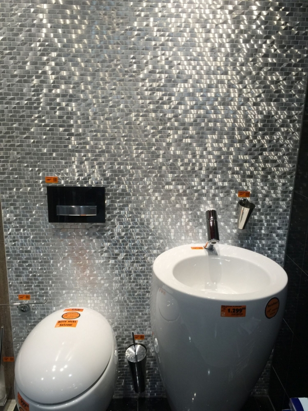 Mosaïque Carreau aluminium argent Brick Carreau de cuisine MOS48-0204