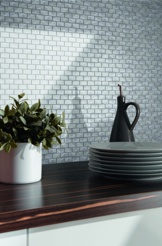Mosaïque Carreau aluminium argent Brick Carreau de cuisine MOS48-0204