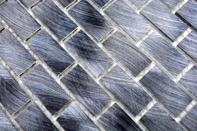 Mosaïque Carreau aluminium Brick noir Carrelage mural cuisine MOS48-0304