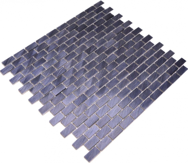 Mosaïque Carreau aluminium Brick noir Carrelage mural cuisine MOS48-0304