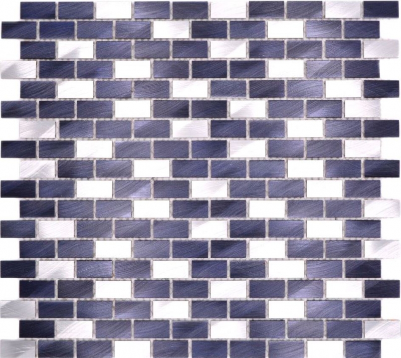 Mosaïque Carreau aluminium Brick noir Carrelage mural cuisine MOS48-0208