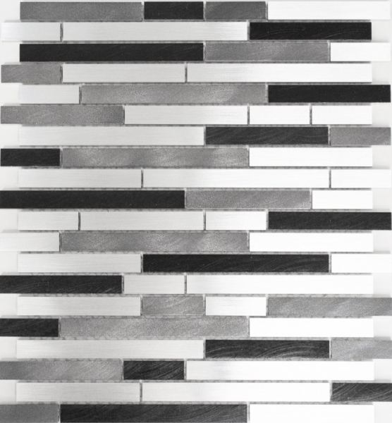 Échantillon manuel de mosaïque Carreau composite aluminium alu gris noir Carrelage cuisine MOS49-0308_m
