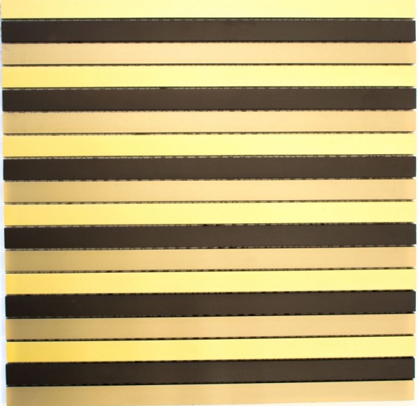 Mosaïque carreau aluminium baguettes noir bronze or carrelage mur cuisine MOS49-B301
