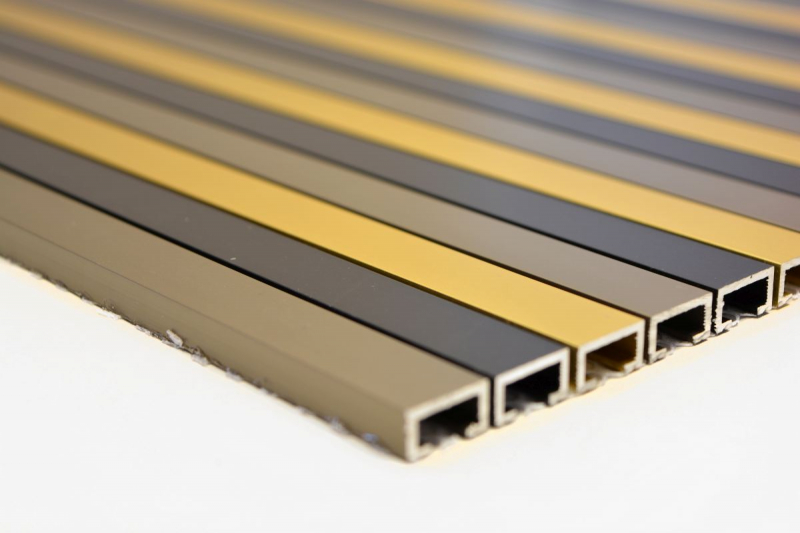 Mosaïque carreau aluminium baguettes noir bronze or carrelage mur cuisine MOS49-B301