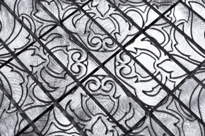 Mosaïque Carreau en aluminium argenté Miroir de fond de cuisine MOS49-C101D