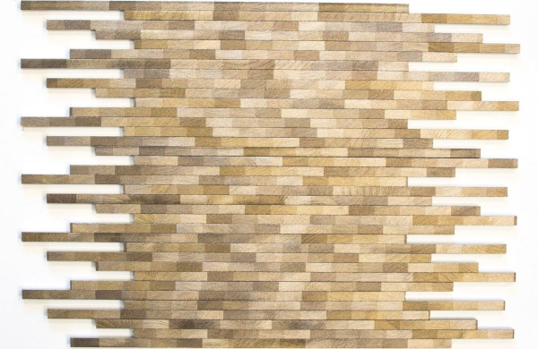 Motif main Carreau mosaïque aluminium brun composite Alu Brick brossé Coloured Dark MOS49-L103D_m