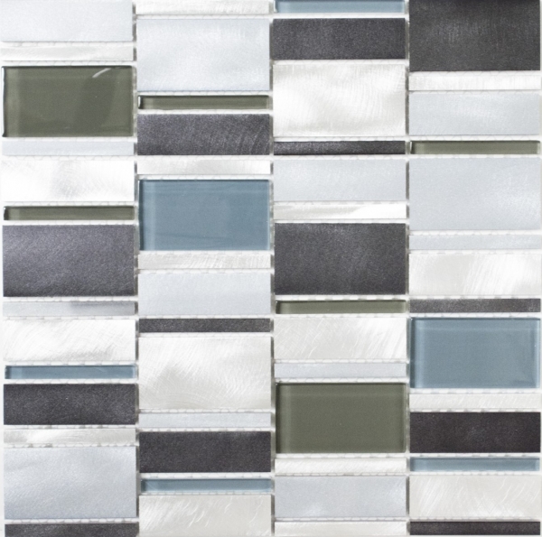 Motif à main Carreau de mosaïque Aluminium Translucide Combinaison Alu Mosaïque de verre Crystal brun MOS49-0205_m