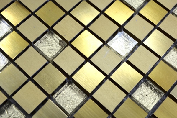 Mosaïque Carreau aluminium Mosaïque de verre or Miroir de fond de cuisine MOS49-A307