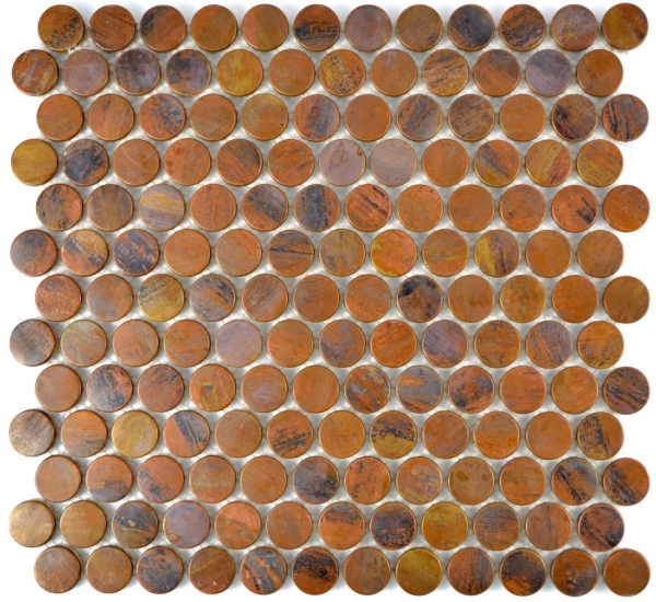 Motif main mosaïque carreau cuivre bouton cuivre brun cuisine MOS49-1506_m