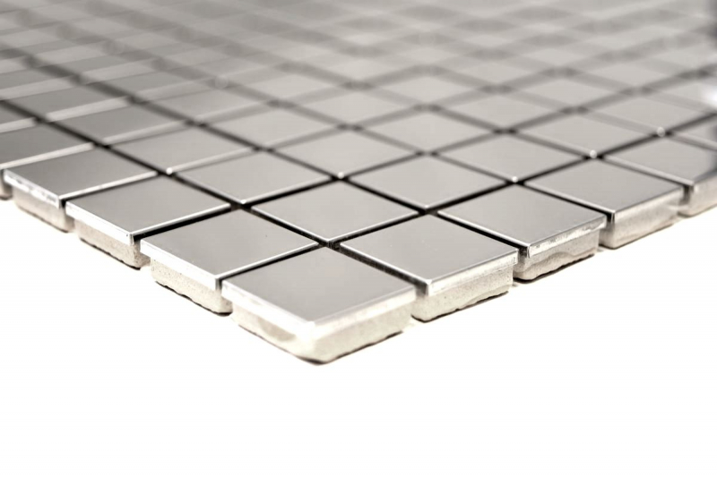 Motif main Carreau mosaïque acier inoxydable argenté acier brossé Carrelage cuisine MOS129-CE15D_m