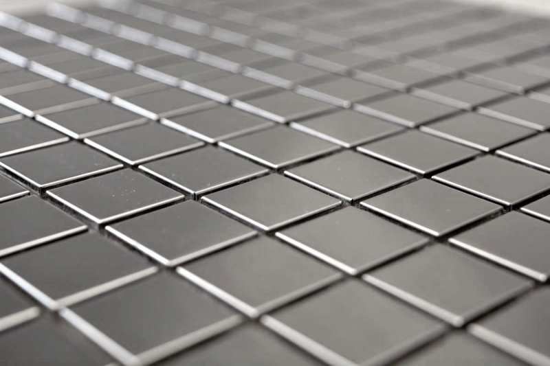 Motif main Carreau mosaïque acier inoxydable argenté acier brossé Carrelage cuisine MOS129-CE15D_m