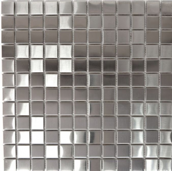 Motif main Carreau mosaïque acier inoxydable argenté acier brossé Carrelage cuisine MOS129-23D_m