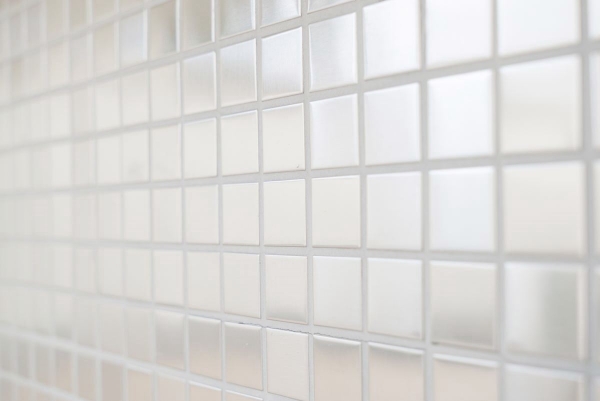 Motif main Carreau mosaïque acier inoxydable argenté acier brossé Carrelage cuisine MOS129-23D_m