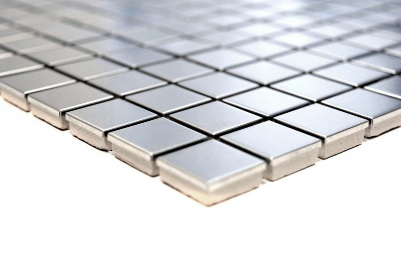 Motif main Carreau mosaïque acier inoxydable argenté acier brossé Carrelage cuisine MOS129-23D_m