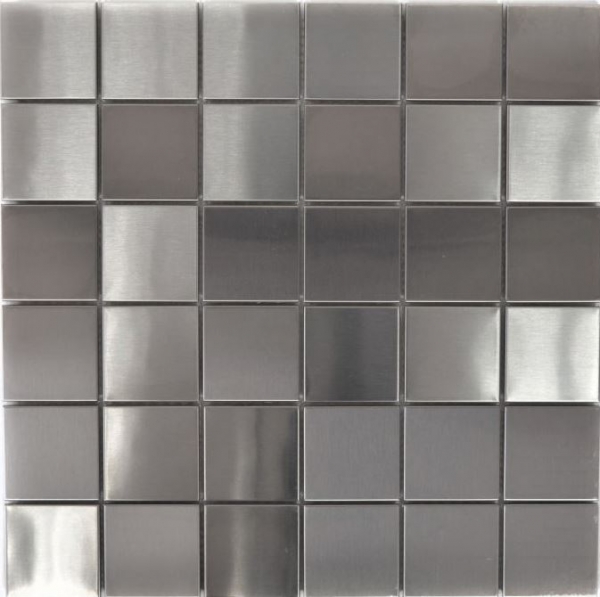 Motif main Carreau mosaïque acier inoxydable argenté acier brossé Carrelage cuisineMOS129-48D_m