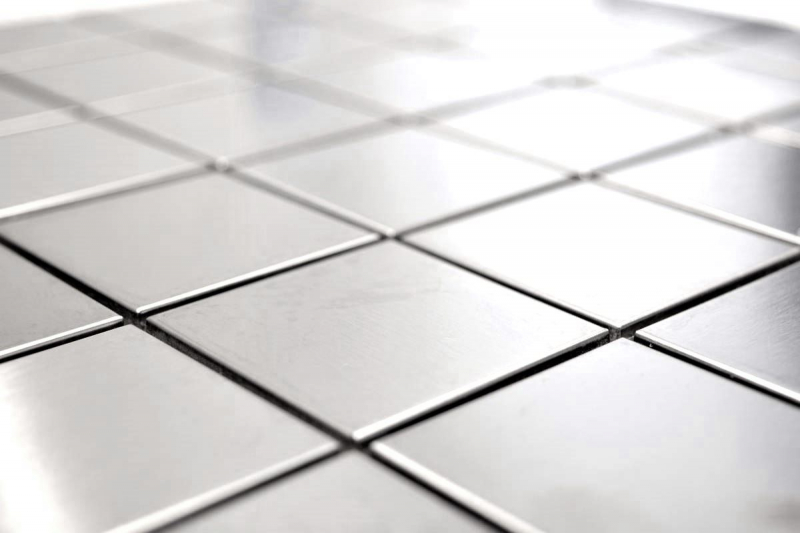Motif main Carreau mosaïque acier inoxydable argenté acier brossé Carrelage cuisineMOS129-48D_m