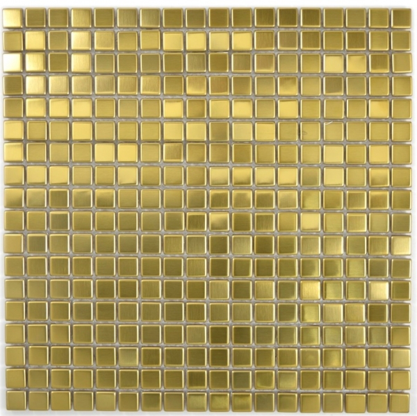 Acier inoxydable Mosaïque Carreau or brossé mat Carreaux muraux de cuisine MOS129-0707