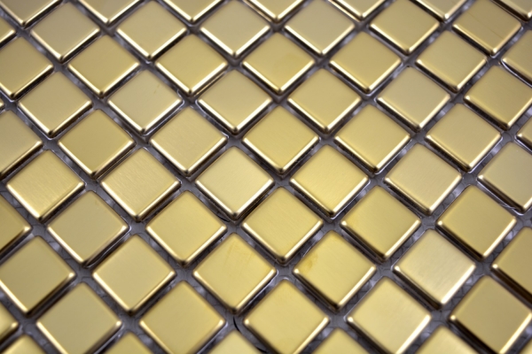 Acier inoxydable Mosaïque Carreau or brossé mat Carreaux muraux de cuisine MOS129-0707