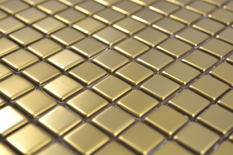 Acier inoxydable Mosaïque Carreau or brossé mat Carreaux muraux de cuisine MOS129-0707