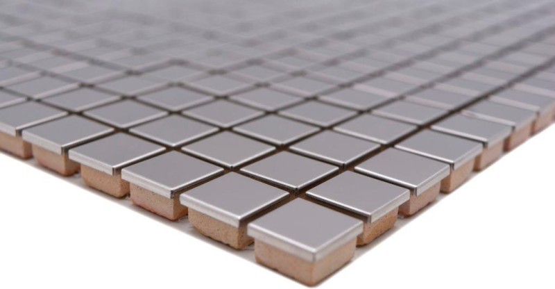 Mosaïque en acier inoxydable argenté brillant Carrelage mural de cuisine MOS129-15G