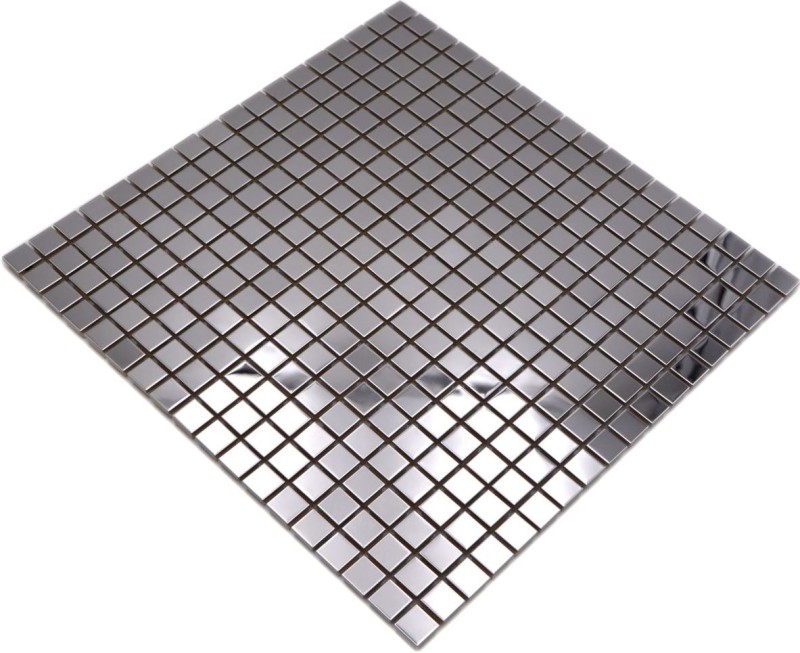 Mosaïque en acier inoxydable argenté brillant Carrelage mural de cuisine MOS129-15G