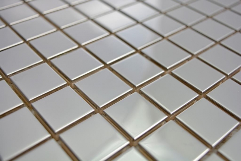 Mosaïque en acier inoxydable argenté brillant Carrelage mural de cuisine MOS129-23G