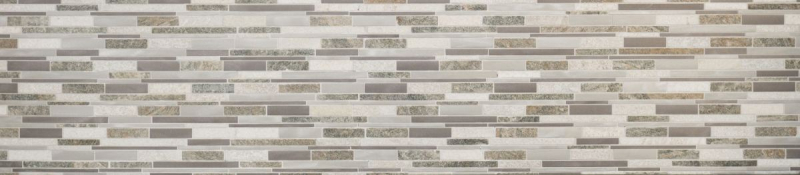 Motif main mosaïque carreau quartzite pierre naturelle aluminium argent gris beige clair composite MOS49-XSA535_m