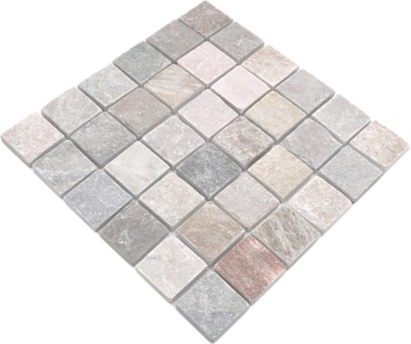 Quartzite Mosaïque beige gris mur sol douche dosseret cuisine carrelage - MOS36-0204