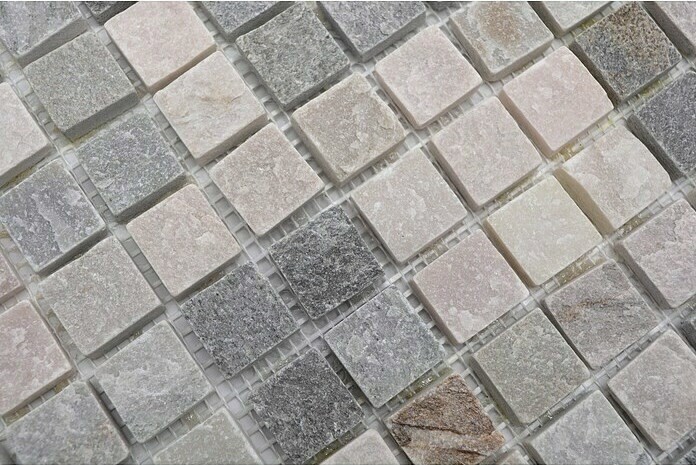 Quartzite Pierre naturelle Mosaïque Carreau beige gris Mur Sol Douche Dos de cuisine - MOS36-0206